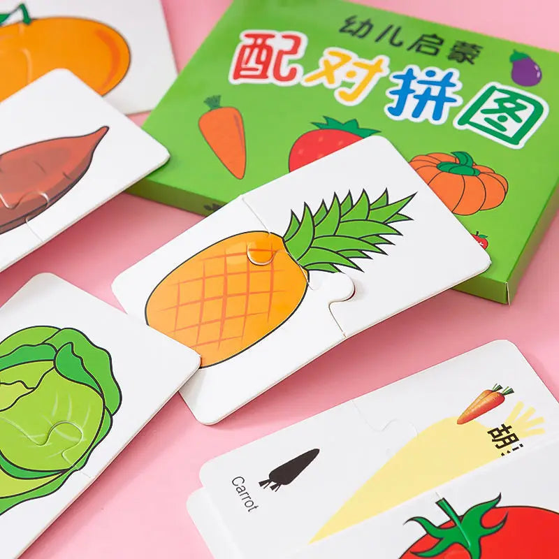 Early Montessori Education Puzzle Toys, Jigsaw Animal Color Shape cards