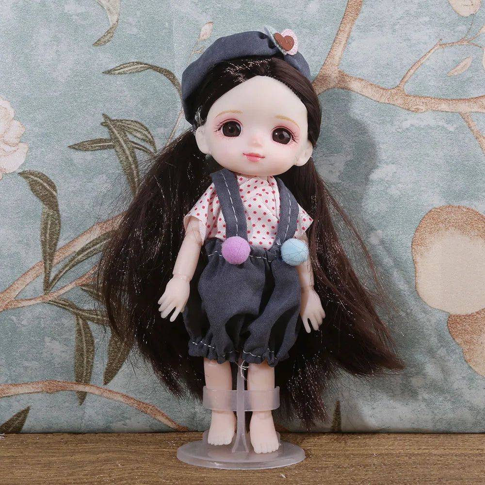 16cm BJD Doll Full Set 13 Moveable Joint Dolls Cartoon Dress Bjd Toy