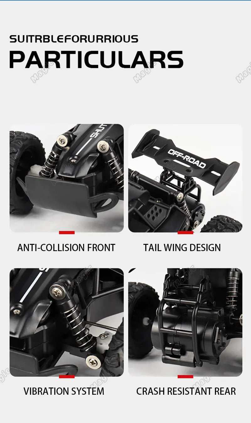 New RC Car 1:16 2.4Gh 20KM/H Model With LED Lights 2WD Off-road Remote Control