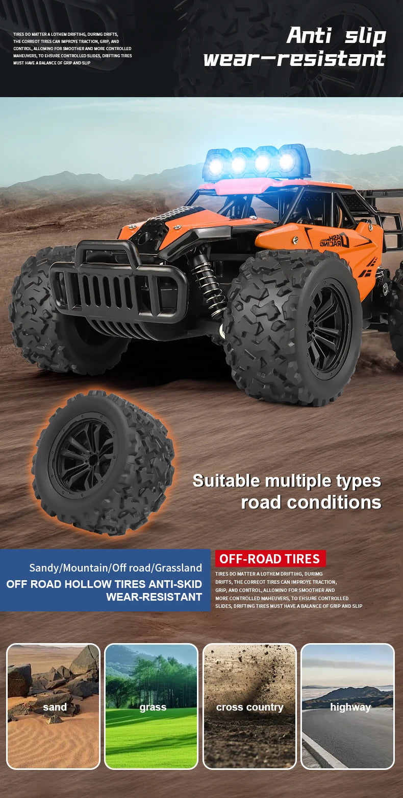 1:16 2.4G 20km/H Model With LED Lights 2wd Off-Road Remote Control car