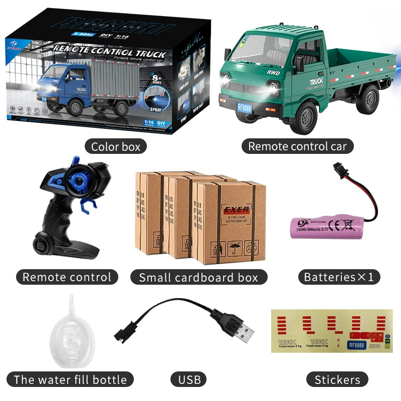 1:16 2.4GHZ RC Car Simulation Climbing Truck With Spray and LED Lights