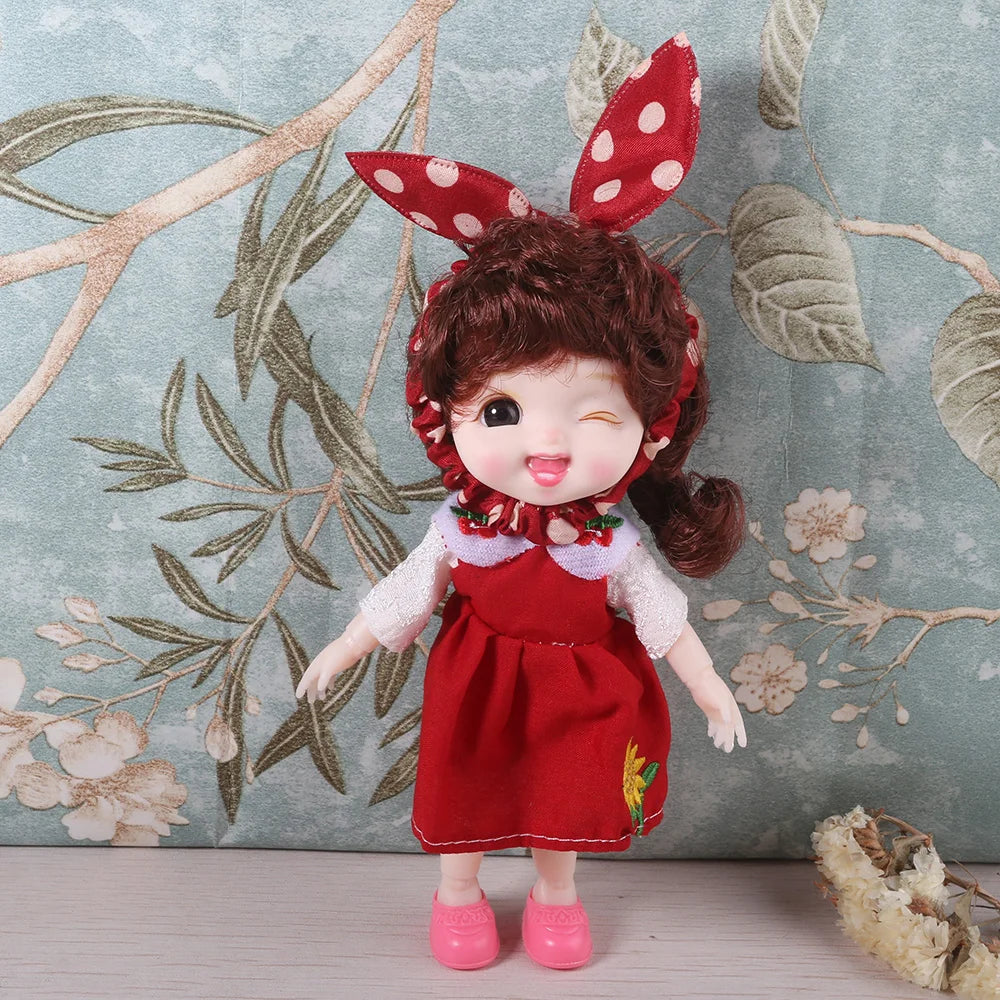 16cm BJD Doll Full Set 13 Moveable Joint Dolls Cartoon Dress Bjd Toy