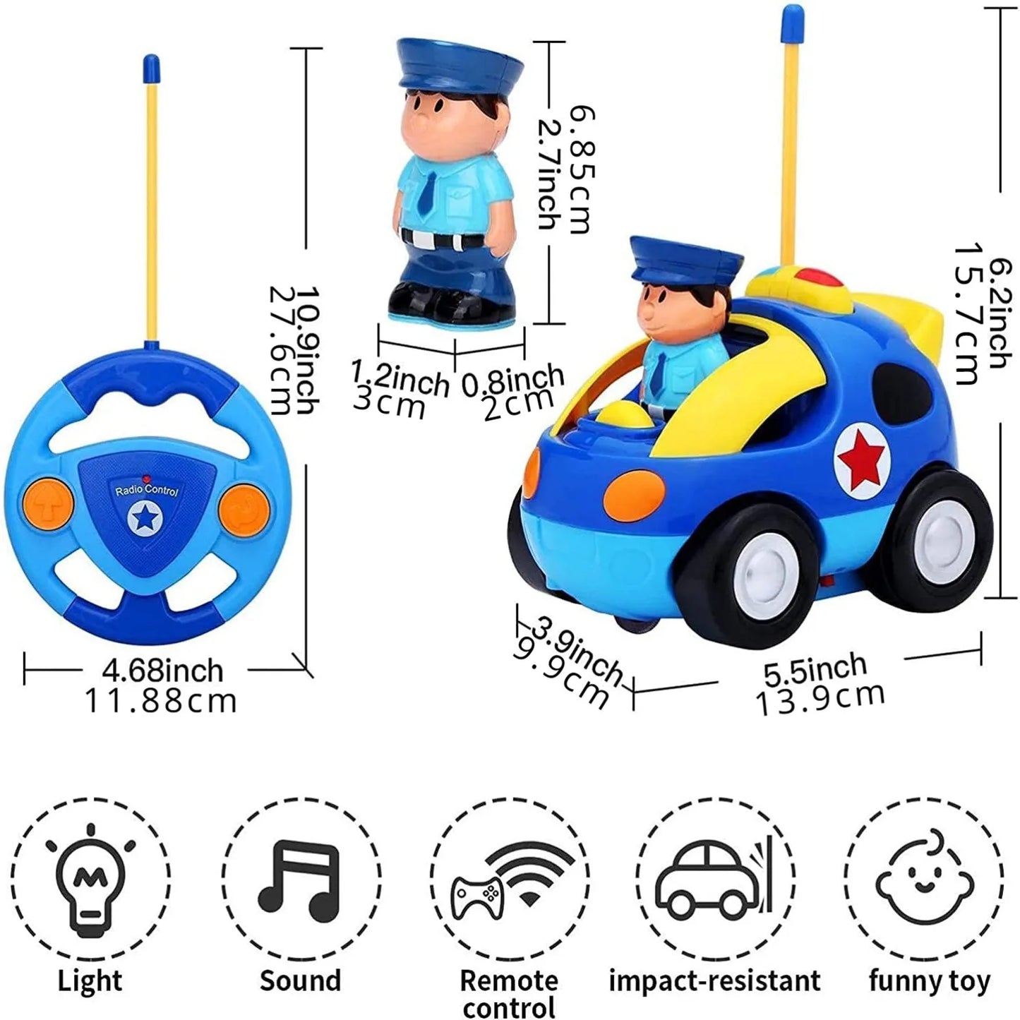 Toddlers Radio Control Toy with Driver Doll RC Race Car