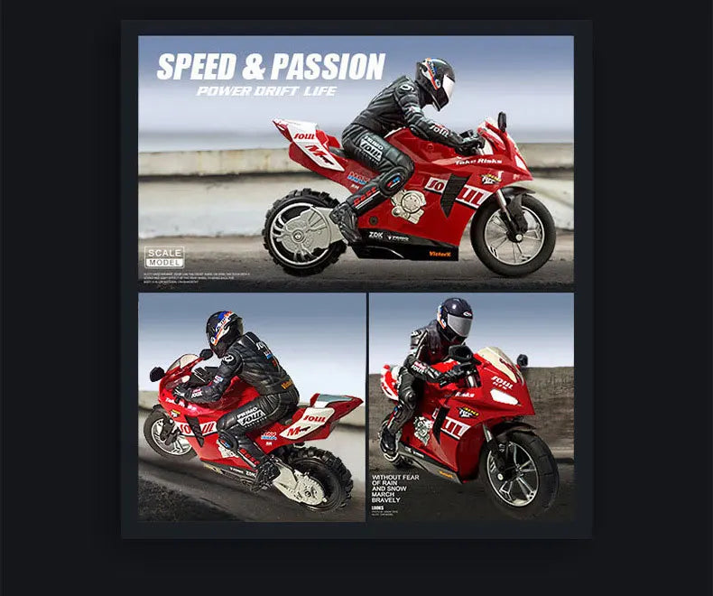 RC Motorcycles Toys, 1/6 Electric, High Speed 4CH Remote Control