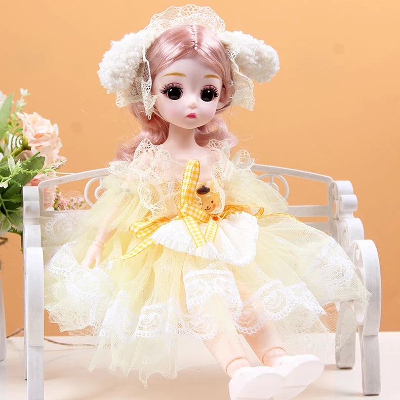 30CM Movable Joint Doll Girl Dress Up DIY Toys Cute Safety Baby Doll Babies