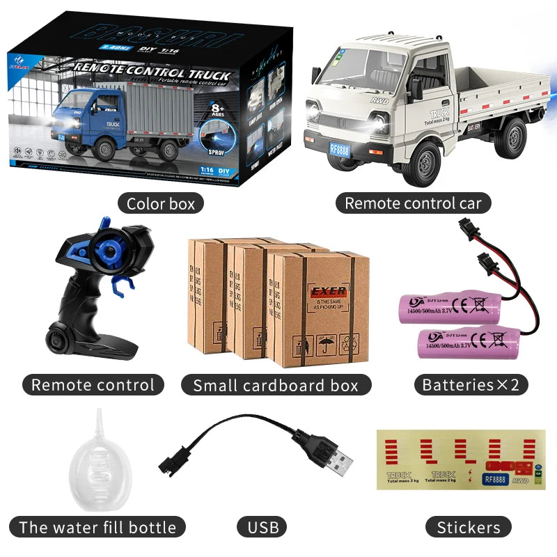 1:16 2.4GHZ RC Car Simulation Climbing Truck With Spray and LED Lights