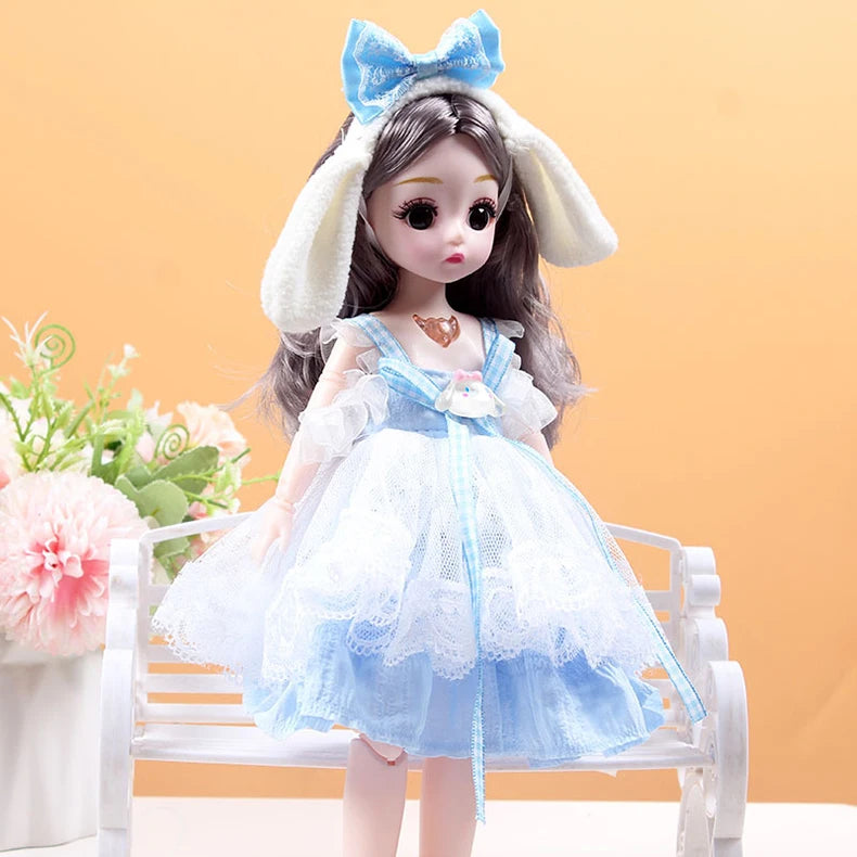 30CM Movable Joint Doll Girl Dress Up DIY Toys Cute Safety Baby Doll Babies
