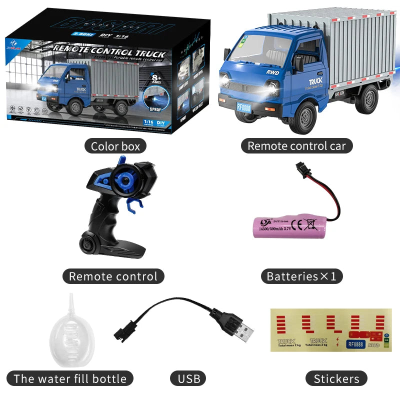1:16 2.4GHZ RC Car Simulation Climbing Truck With Spray and LED Lights