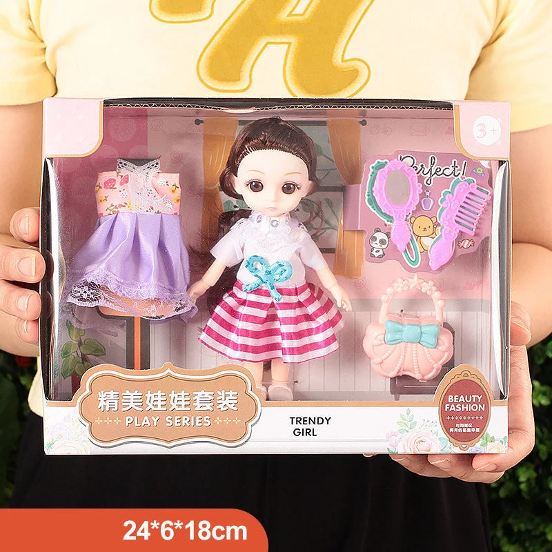 Toys BJD Doll for Girls Gifts Princess Bag Pet Shop Bicycle Joint Movable Full Set