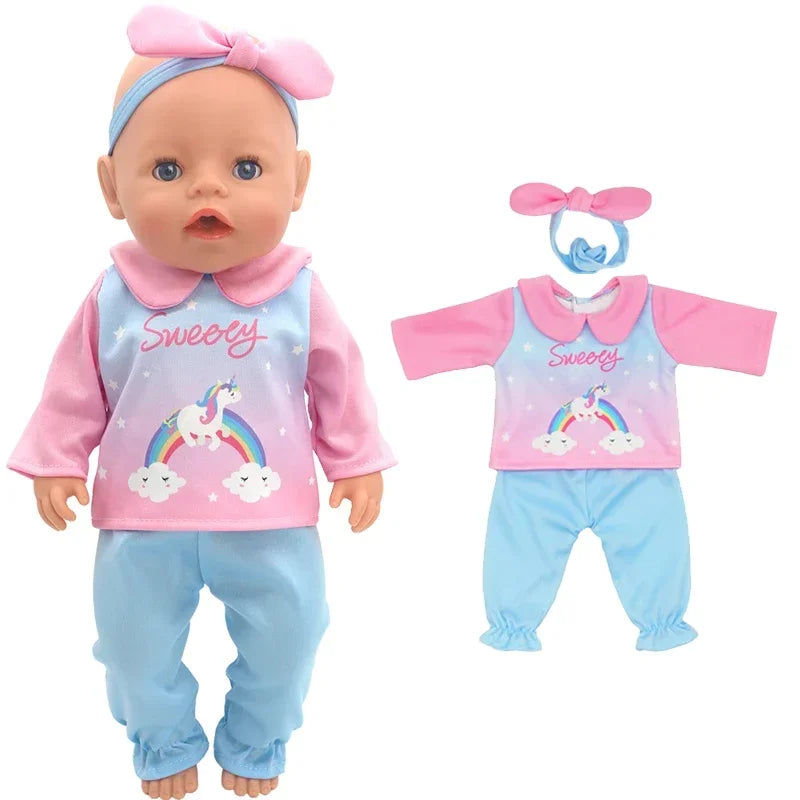 38cm Doll Clothes Pants Elephant Set for 17 Inch Doll Pajama Set Toys Wear