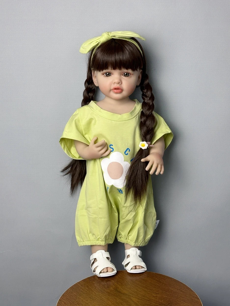 BZDOLL 55CM 22Inch Can Stand Reborn Baby Doll Soft Silicone Body Princess