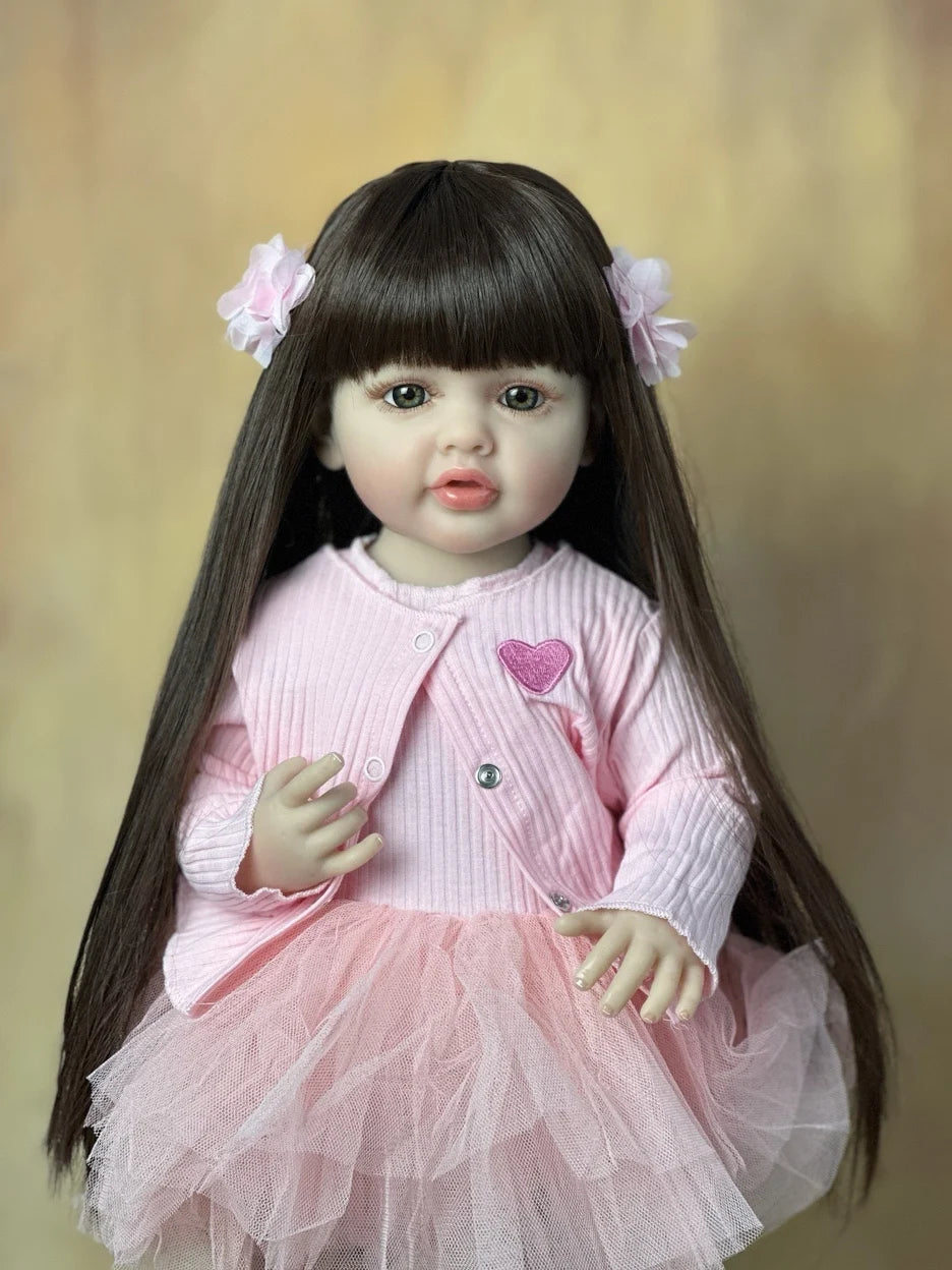 BZDOLL 55CM 22Inch Can Stand Reborn Baby Doll Soft Silicone Body Princess