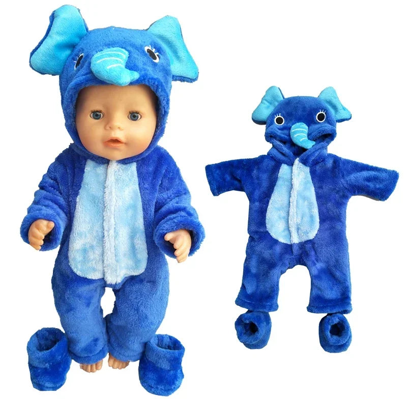 38cm Doll Clothes Pants Elephant Set for 17 Inch Doll Pajama Set Toys Wear