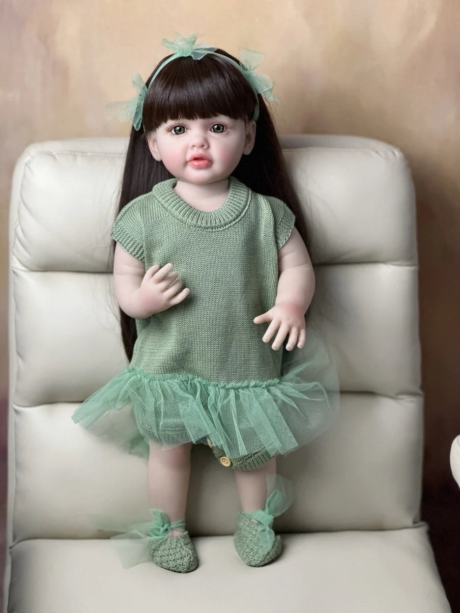 BZDOLL 55CM 22Inch Can Stand Reborn Baby Doll Soft Silicone Body Princess