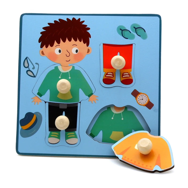 Children Hand Scratch Board Game, 3D Puzzle Early Education Matching Board Game