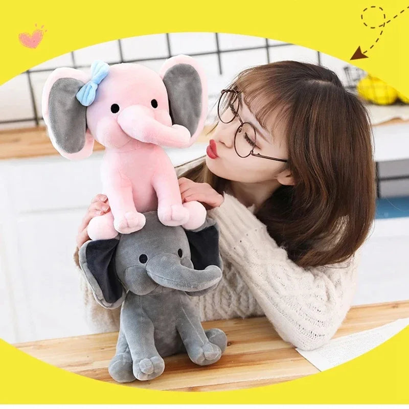 25cm Gray Elephant Kawaii Soft Sleeping Stuffed Plushie