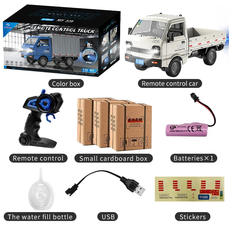 1:16 2.4GHZ RC Car Simulation Climbing Truck With Spray and LED Lights