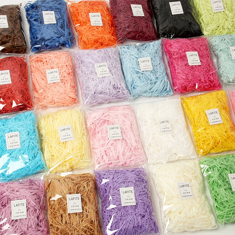 100g Colorful Shred Crinkle Paper Raffia Shredded Confetti Birthday Gift Box Filling Material Wedding Party DIY Packaging Decor