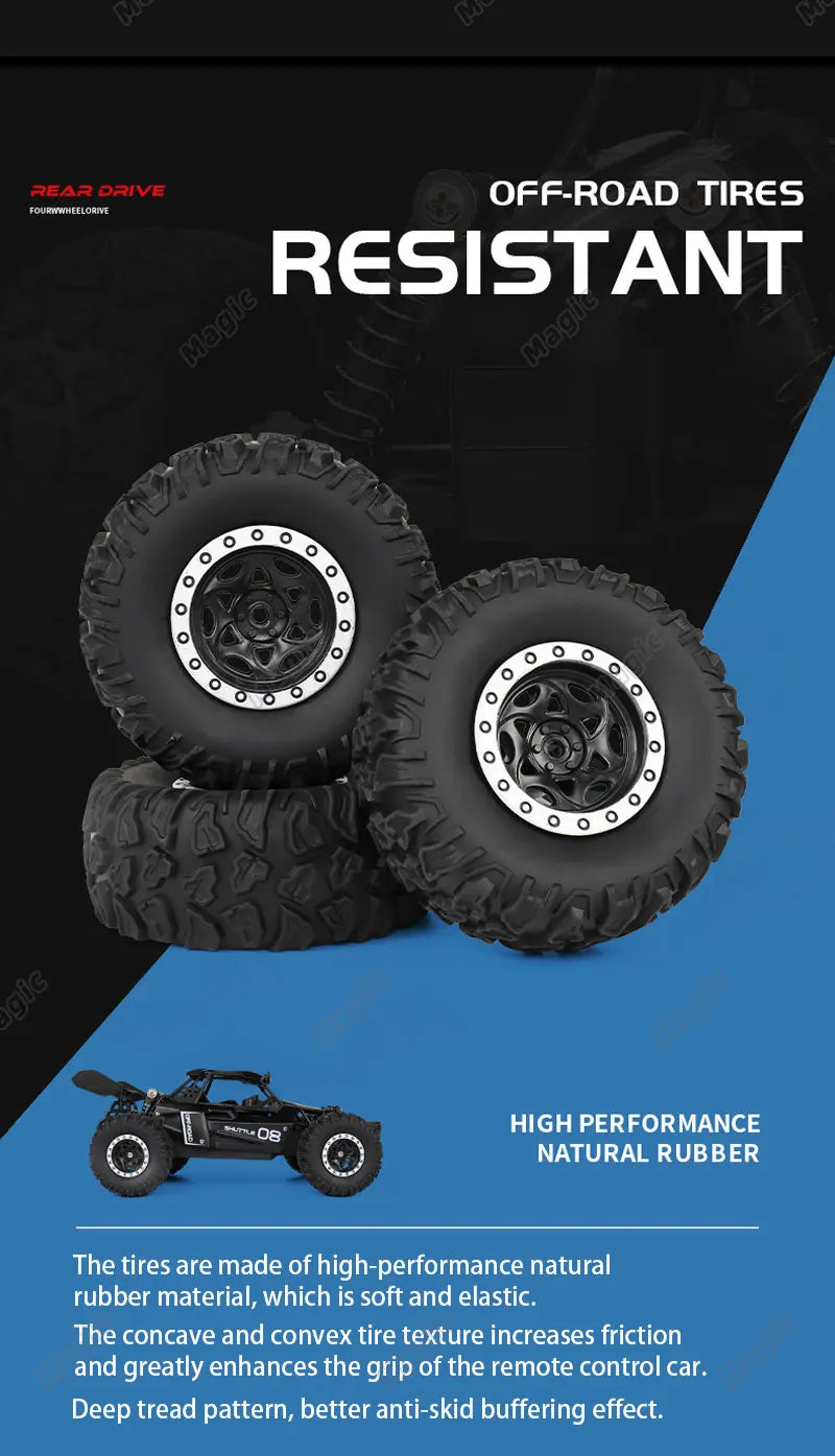 New RC Car 1:16 2.4Gh 20KM/H Model With LED Lights 2WD Off-road Remote Control