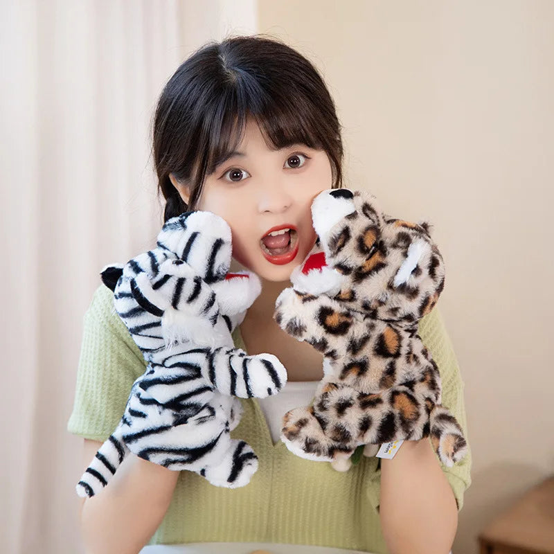 Stuffed Plush Animals Toys Hand Finger Story Puppet Lion Elephant Bunny Monkey
