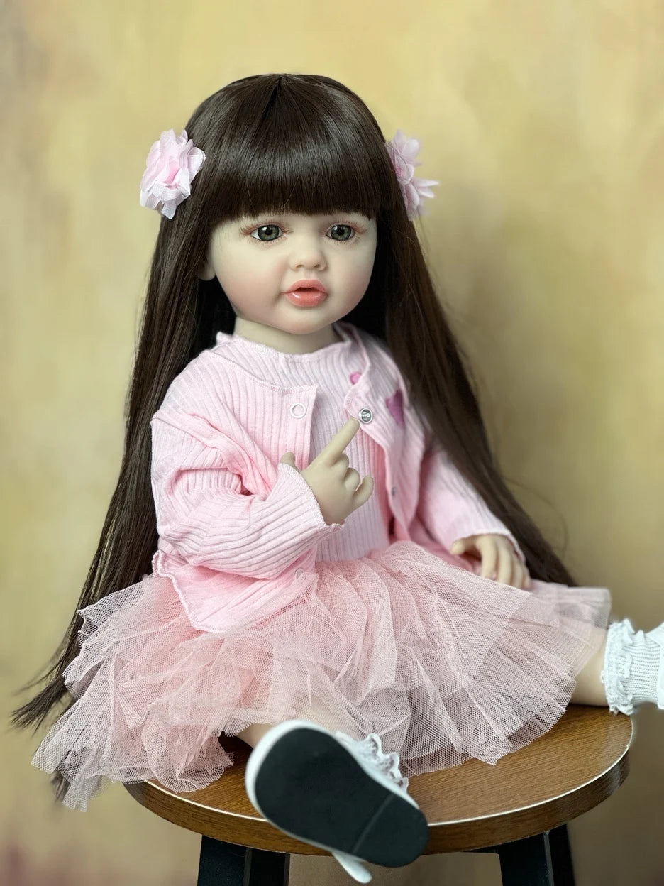 BZDOLL 55CM 22Inch Can Stand Reborn Baby Doll Soft Silicone Body Princess