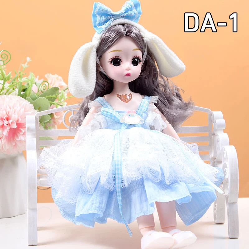 30CM Movable Joint Doll Girl Dress Up DIY Toys Cute Safety Baby Doll Babies