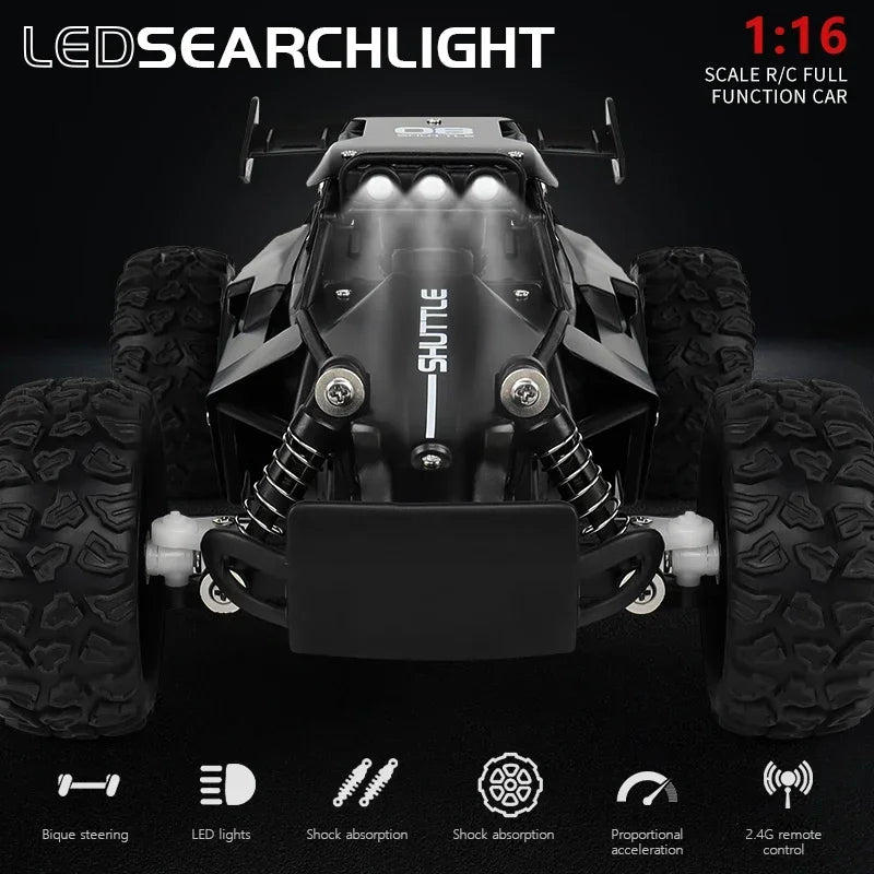 New RC Car 1:16 2.4Gh 20KM/H Model With LED Lights 2WD Off-road Remote Control