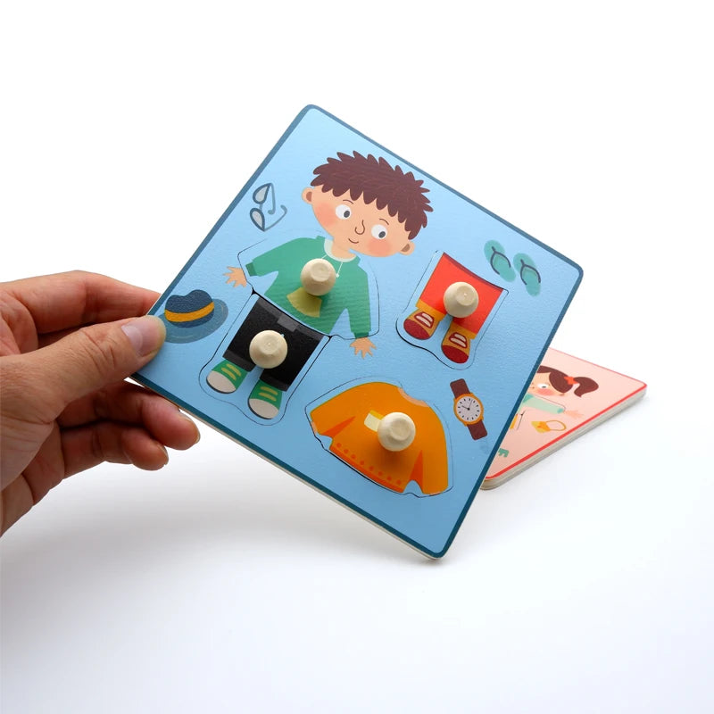 Children Hand Scratch Board Game, 3D Puzzle Early Education Matching Board Game