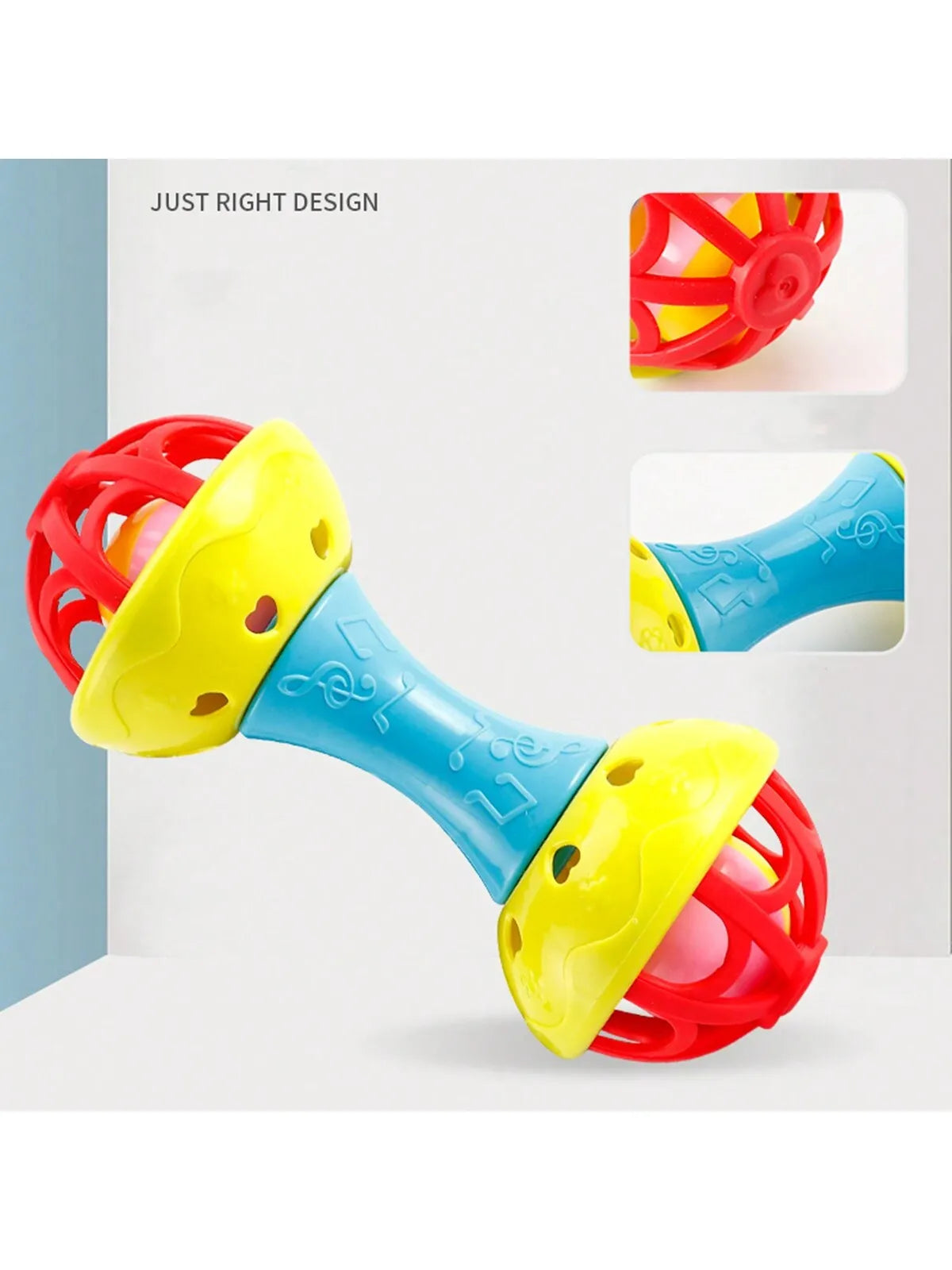 1pc random color Toddler Double-headed Hand Rattles Soothing Hand Grip Rattles Toys