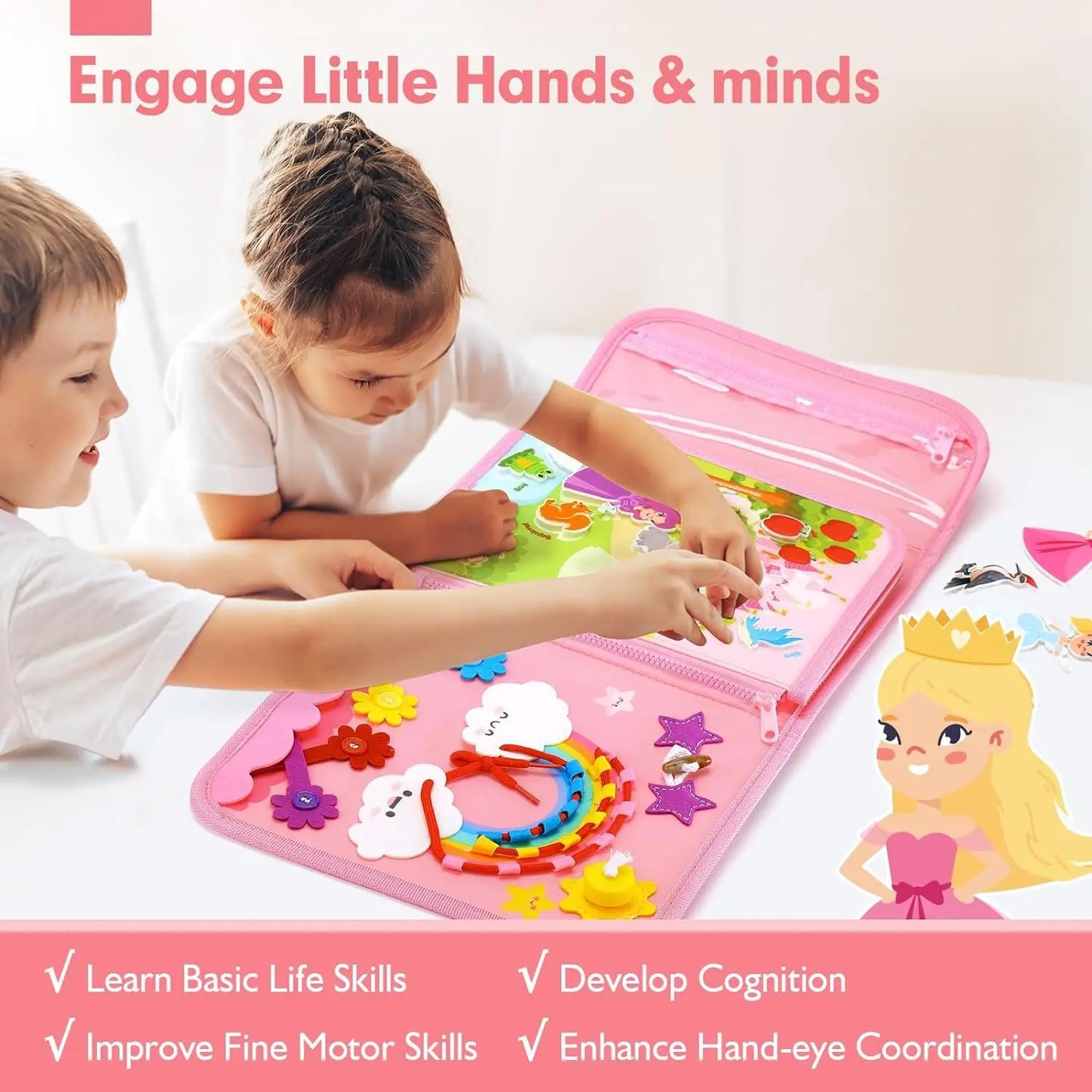 Toddler Busy Board Montessori Toys Learning Educational Activities Travel Toy Dinosaur