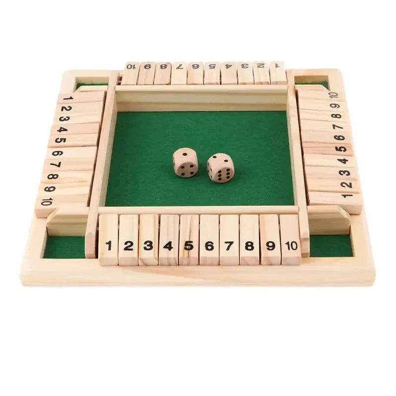 Deluxe Four Sided 10 Numbers Shut The Box Board Game