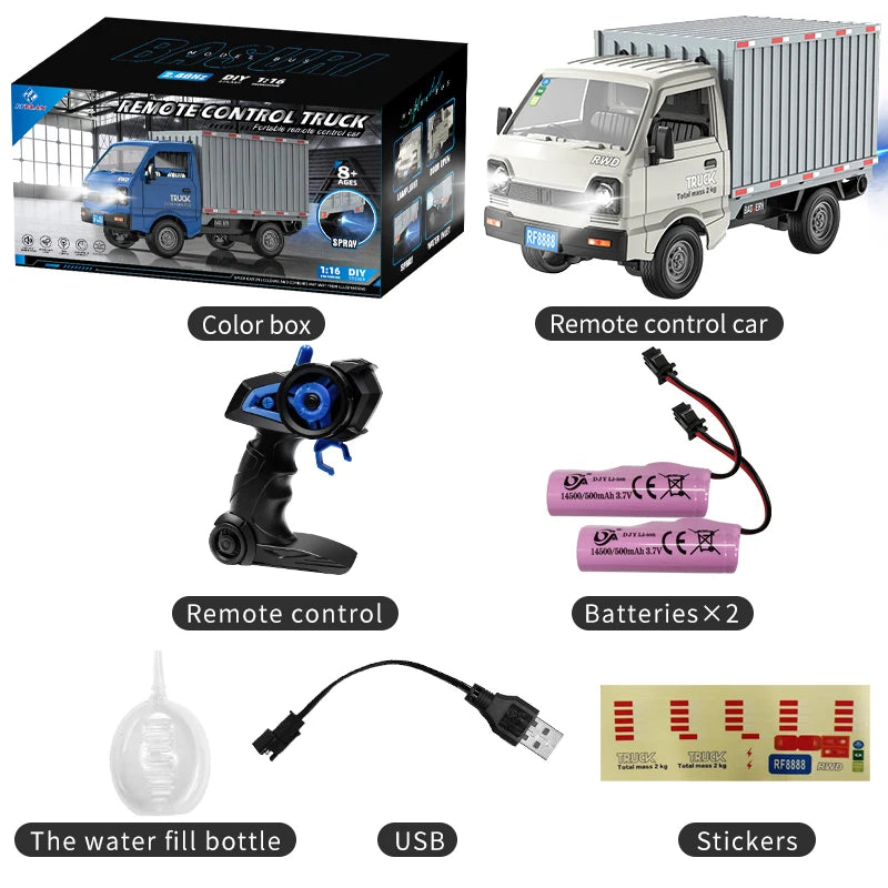 1:16 2.4GHZ RC Car Simulation Climbing Truck With Spray and LED Lights