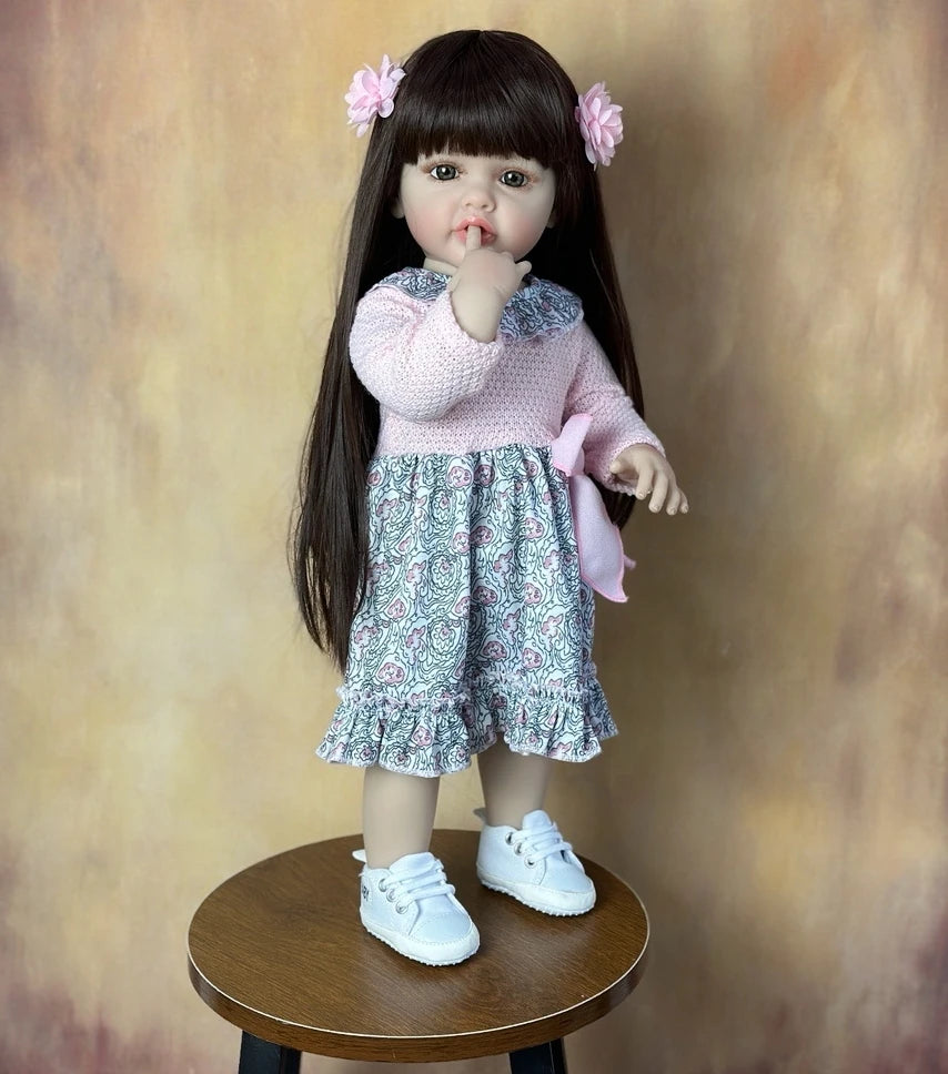 BZDOLL 55CM 22Inch Can Stand Reborn Baby Doll Soft Silicone Body Princess