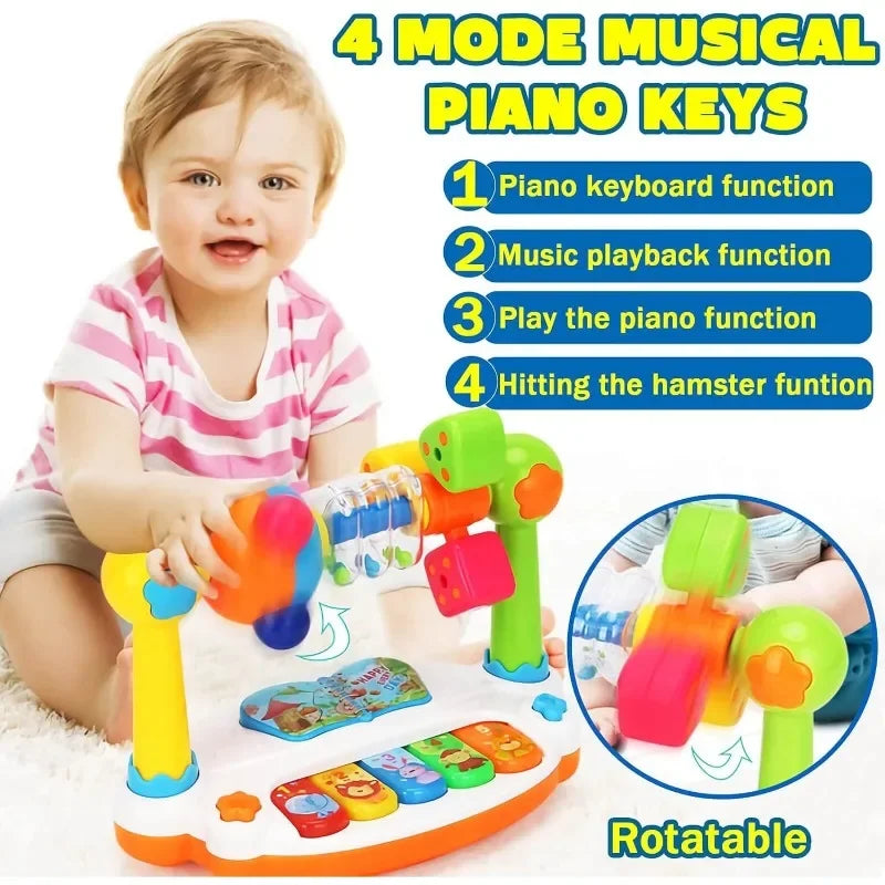 Kids Rotating Music Piano Keyboard With Light Sound