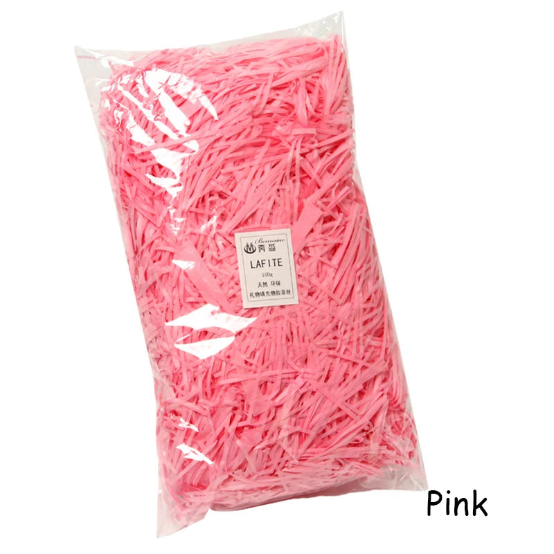100g Colorful Shred Crinkle Paper Raffia Shredded Confetti Birthday Gift Box Filling Material Wedding Party DIY Packaging Decor