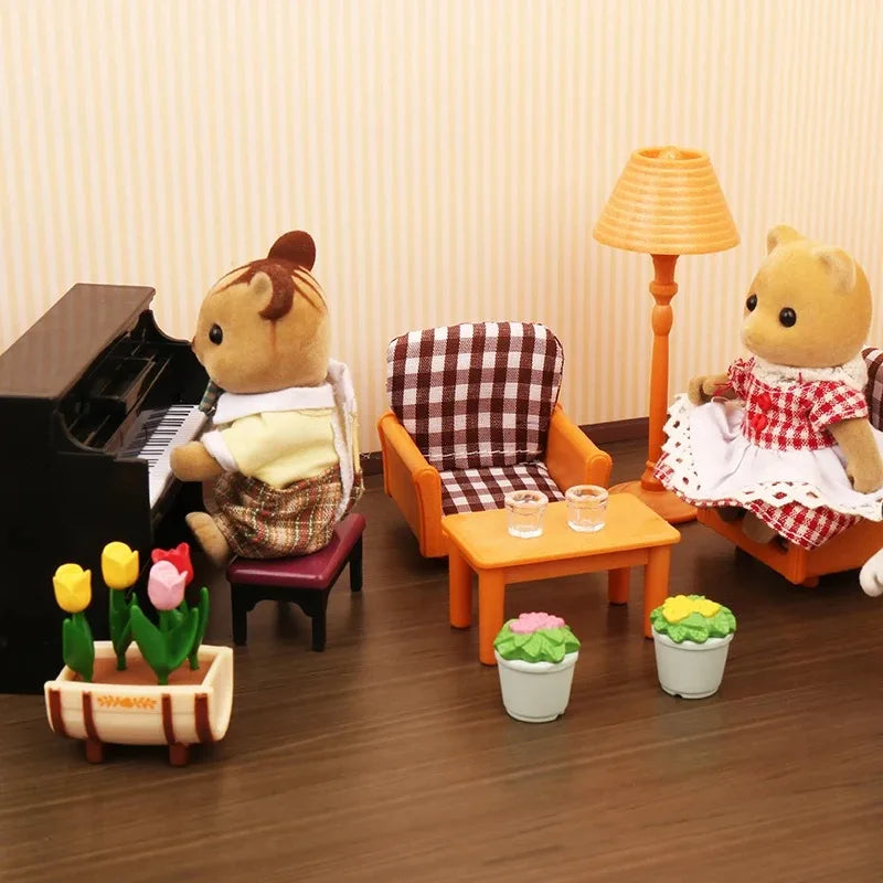Forest Animal Family Dollhouse Furniture 1/12 Miniature Toys Girl Dolls