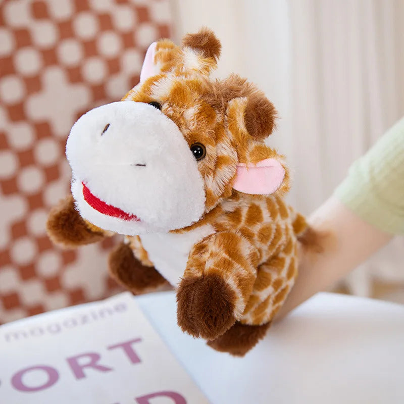 Stuffed Plush Animals Toys Hand Finger Story Puppet Lion Elephant Bunny Monkey