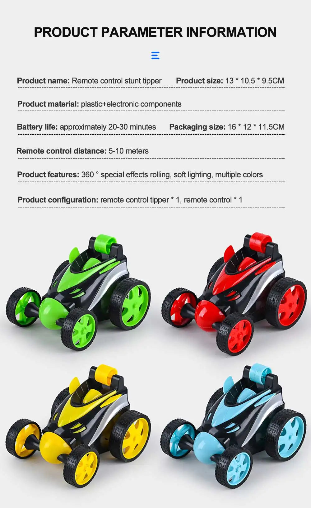 Remote Control Car - Rc Stunt Car, 360 Degree Rotation Racing Car, Flip and Roll