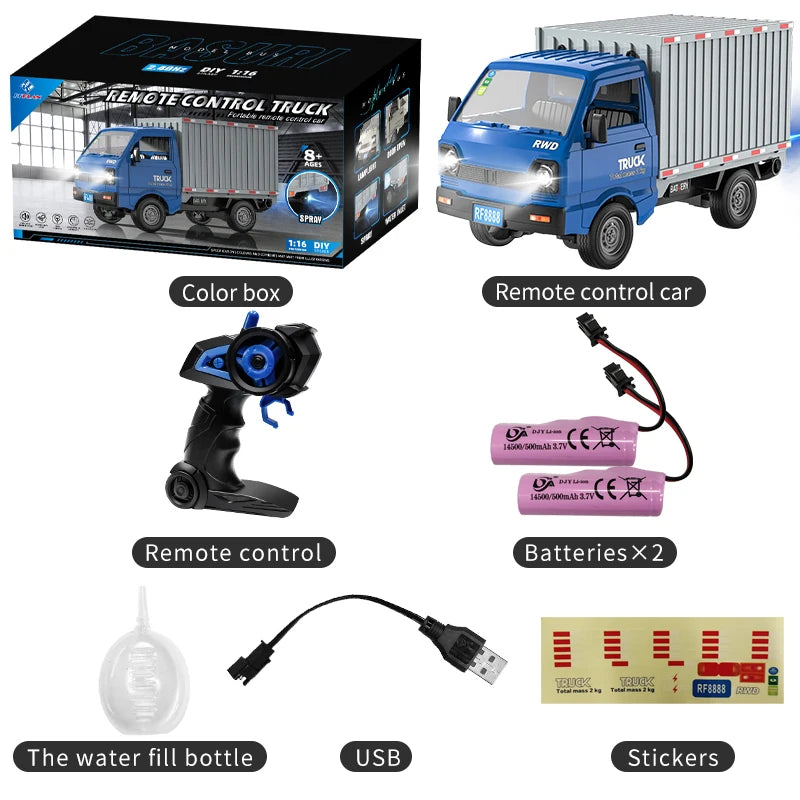 1:16 2.4GHZ RC Car Simulation Climbing Truck With Spray and LED Lights