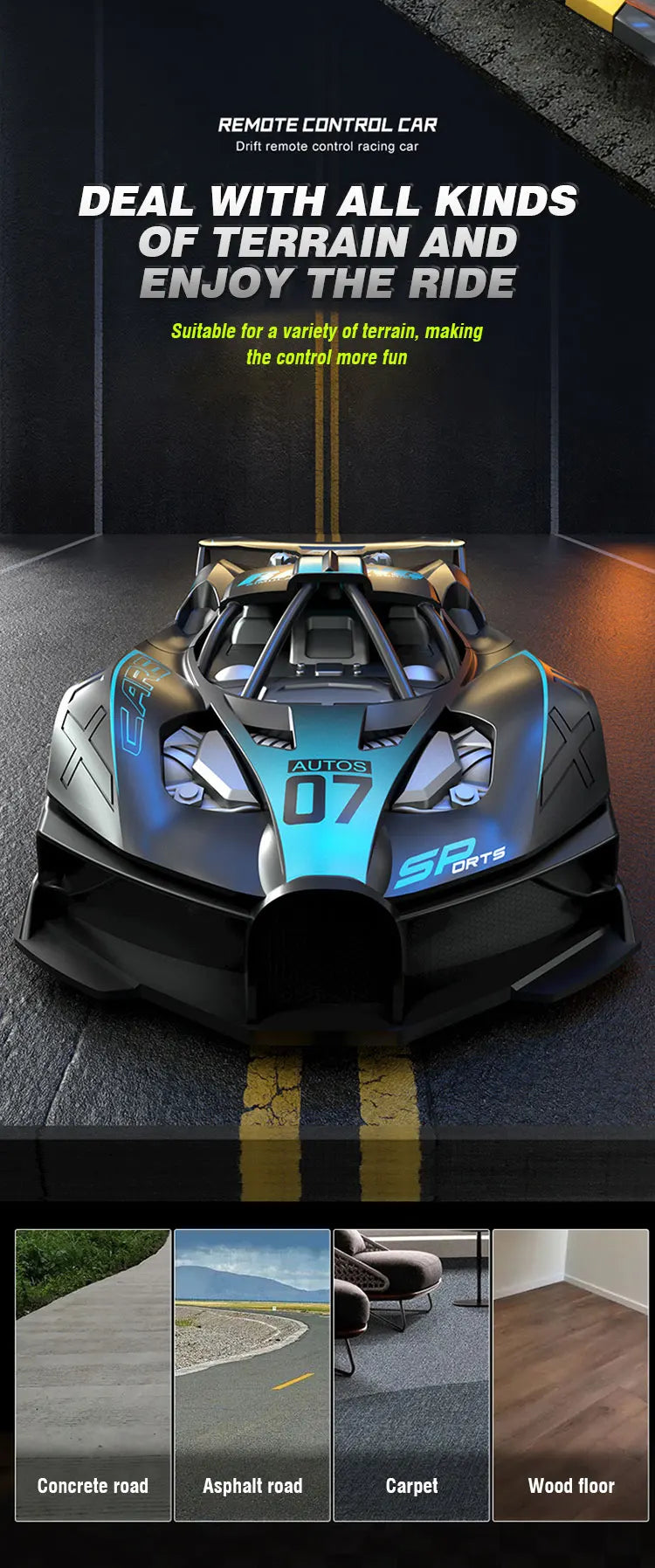 4Ch High-Speed Remote Control Car with Electric Sportscar Vehicle Model