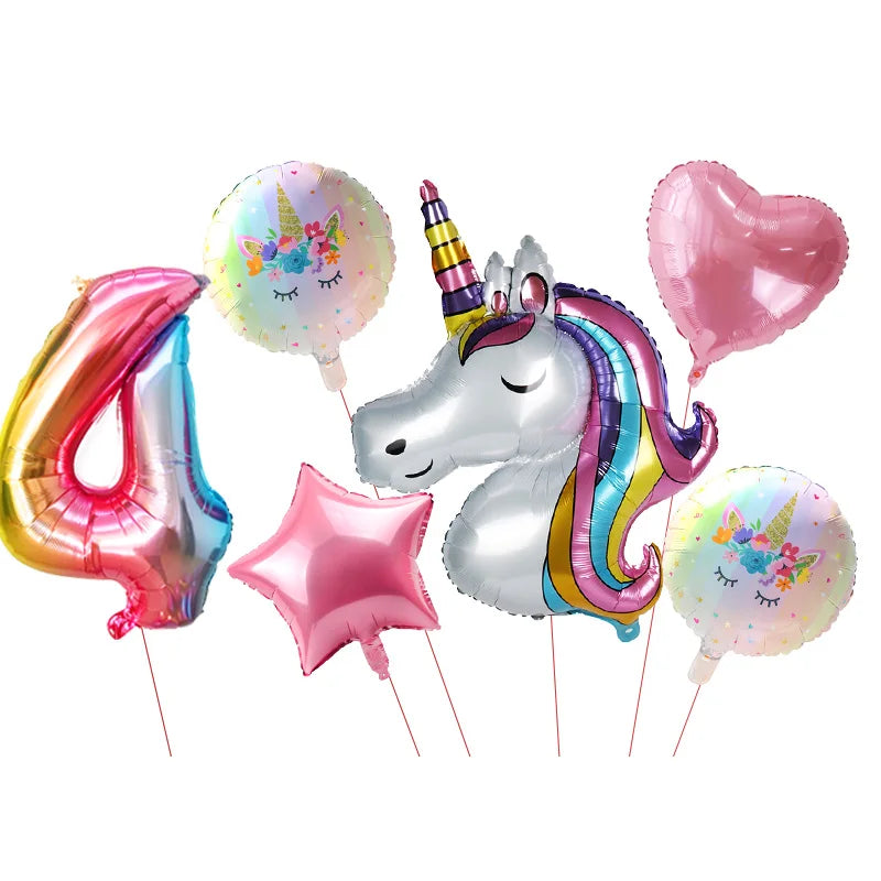 Unicorn Plate Napkin Cups Unicorn Party Supplies Balloons Kids Birthday Party Decoration Baby Shower Girl Kid Birthday Supplies