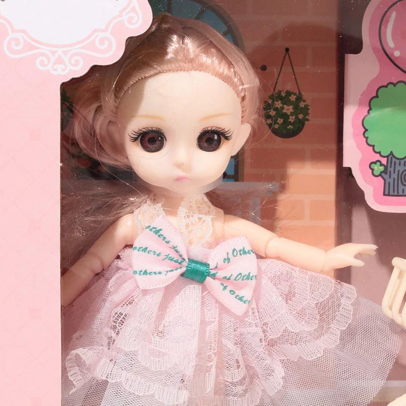 Toys BJD Doll for Girls Gifts Princess Bag Pet Shop Bicycle Joint Movable Full Set