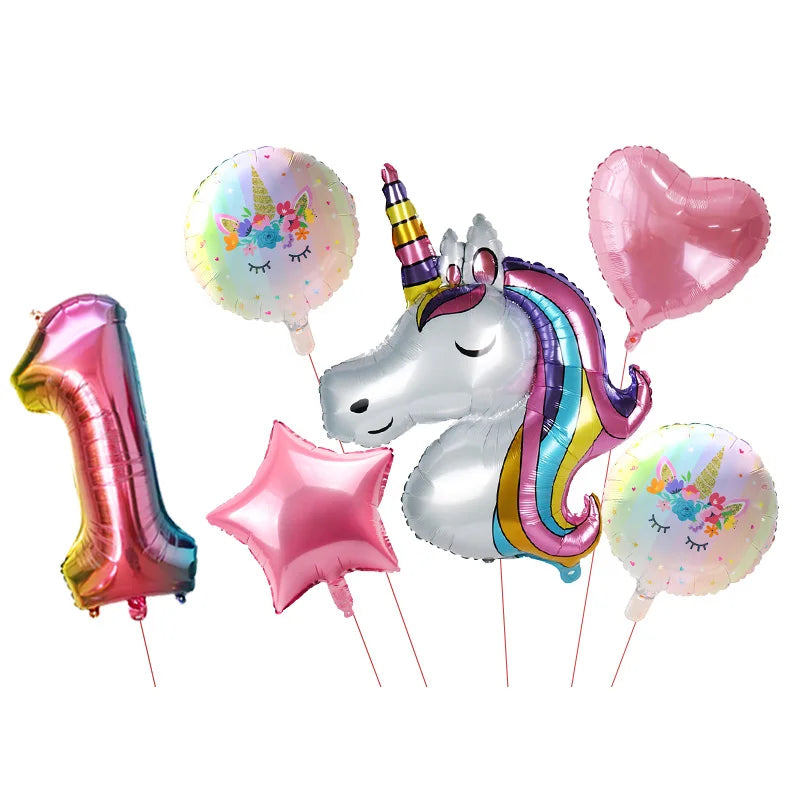 Unicorn Plate Napkin Cups Unicorn Party Supplies Balloons Kids Birthday Party Decoration Baby Shower Girl Kid Birthday Supplies