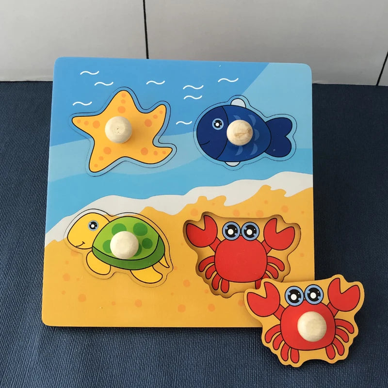 Children Hand Scratch Board Game, 3D Puzzle Early Education Matching Board Game