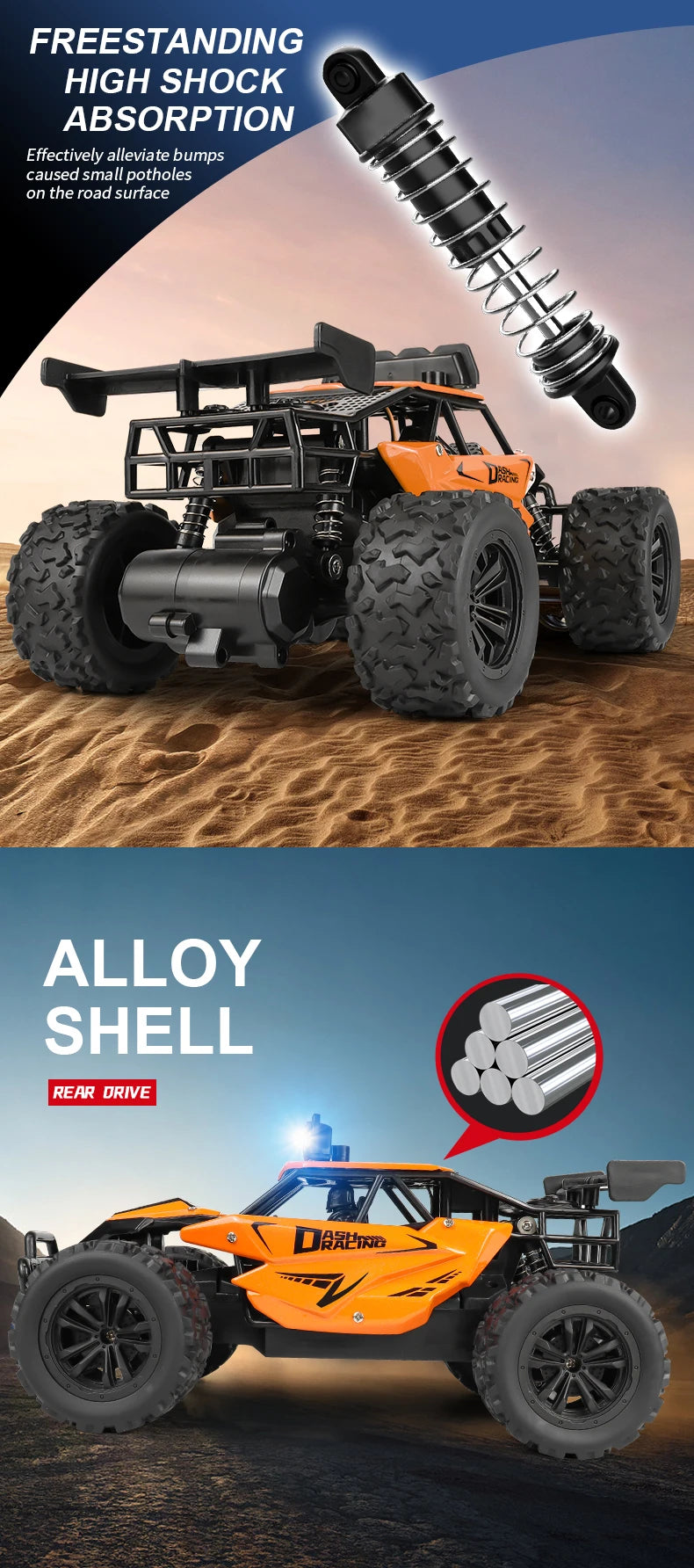 1:16 2.4G 20km/H Model With LED Lights 2wd Off-Road Remote Control car