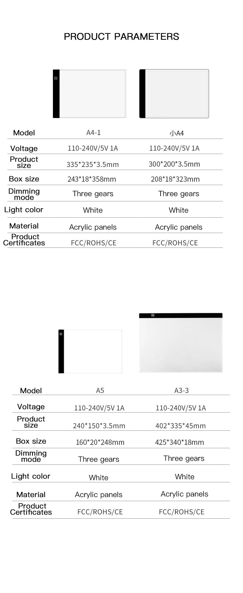 3-Level Led Drawing Copy Pad Board game, Toy, Painting