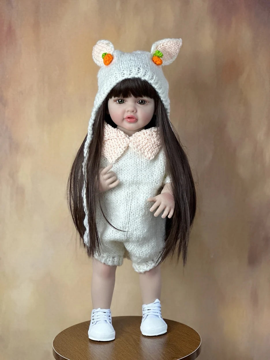 BZDOLL 55CM 22Inch Can Stand Reborn Baby Doll Soft Silicone Body Princess