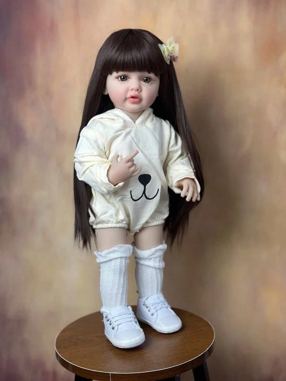BZDOLL 55CM 22Inch Can Stand Reborn Baby Doll Soft Silicone Body Princess