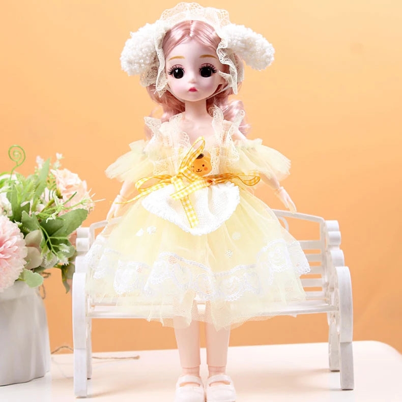 30CM Movable Joint Doll Girl Dress Up DIY Toys Cute Safety Baby Doll Babies