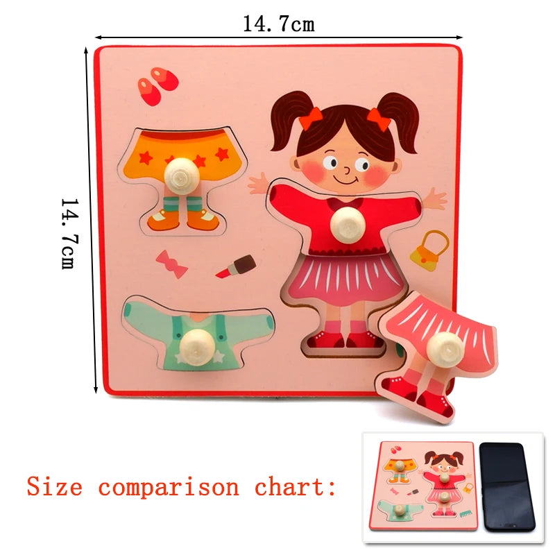 Children Hand Scratch Board Game, 3D Puzzle Early Education Matching Board Game